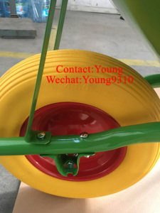 <span class=keywords><strong>Brouette</strong></span> de chantier robuste pour le marché d'Oman, d'Arabie Saoudite et du Qatar, modèle WB6200, avec <span class=keywords><strong>roue</strong></span> en mousse PU 400-8, capacité de charge de 150 kg - Product Image 6