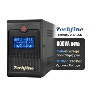 Techfine 84WhオフラインアップSTANDBY UPS 600va、LCDディスプレイ付き