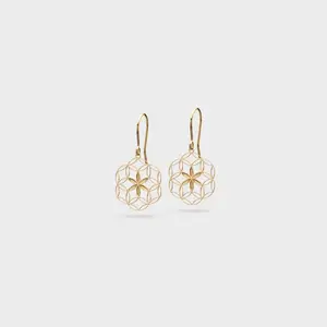 Ins Fashion 316 L Stainless Steel Dangle Gold Seed of Life Earrings Sacred Geometry Jewelry Flower Of Life Earrings For Women