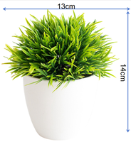 Bonsaï en herbe artificielle Vcare, écologique et durable, 14 cm, semi-sphérique, plante artificielle en pot pour la décoration de la maison et du bureau, vente en gros
