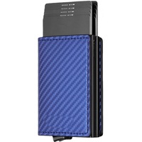 Dompet Kartu Kredit Bisnis Fangshui untuk Pria, Dilengkapi Proteksi RFID, Kapasitas 12 Kartu, Bahan Kulit PU, Tempat Kartu Logam