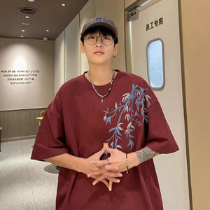 T-shirt court pour homme, été, nouveau style américain rétro, perlé, coton lourd 200g, tendance nationale, grande taille, ample, sans manches - Product Image 2