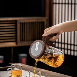 Théière en verre borosilicate haute résistance avec traitement de minuterie intelligent, capacité de 550 ml, bouteille filtrante à eau, ensemble de boisson, infuseur à thé intelligent - Product Image 4