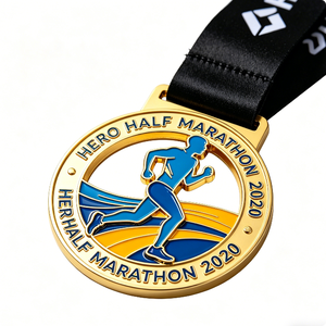 Medalla Personalizada para Corredores de Medio Maratón, Metal 2D, Esmalte Duro, Baño de Oro, Impresión por Troquelado - Product Image 3