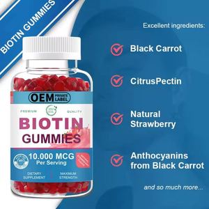 OEM vitamina colágeno aligeramiento comprimido biotina gomitas cabello colágeno piel suplemento para el crecimiento del cabello - Product Image 4