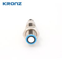 KRONZ M18 Sensor Ultrasonik Output Switching PNP NO Jangkauan Deteksi 60-1000mm IP67 Sensor Jarak Industri Saklar Proximitas