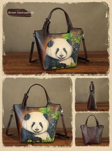 Eerste Laag Rundleer Dames Handtas Vintage Vrouwelijke Handgetekende Draagtas Grote Capaciteit Schouder Crossbody Tassen - Product Image 6