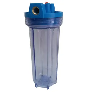 Büyük yağ ön filtre şişesi 10/20 inç mavi/beyaz/şeffaf şişe plastik su filtresi şişe filtre şişesi konut
