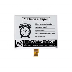 โมดูลกระดาษอิเล็กทรอนิกส์ HT Waveshare ขนาด 5.83 นิ้ว สีดำขาว หน้าจอ E-Ink สองสี พร้อมบอร์ดควบคุม อินเทอร์เฟซ SPI ใช้พลังงานต่ำมาก สำหรับอุปกรณ์อิเล็กทรอนิกส์ - Product Image 5