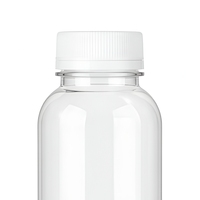Bouteille en plastique transparente en PET avec bouchon à vis rond pour jus, lait, thé et autres boissons
