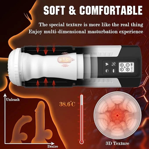 ของเล่นทางเพศสำหรับผู้ชาย เครื่องช่วยสำเร็จความใคร่ชายแบบสั่นพร้อมระบบดูดและทำความร้อน ขยายได้ มีหน้าจอ LCD แสดงผล - Product Image 6