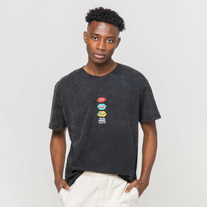 T-shirt vintage uni respirant anti-boulochage en coton 100% délavé à l'acide, coupe ample et surdimensionnée, broderie de logo personnalisée, qualité OEM supérieure - Product Image 4