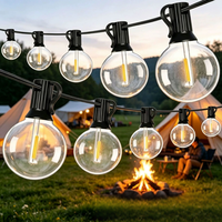 Guirlandes lumineuses d'extérieur 100 pieds, étanches, ampoules G40 LED, décoration de jardin, fête