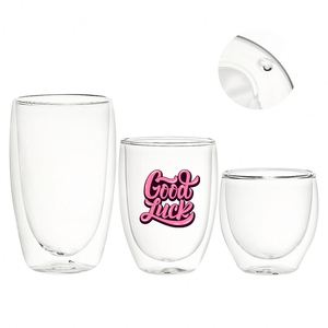 High Borosilicate <b>Double</b> <b>Wall</b> Insulated Tumblers 8oz 12oz 15oz with Hole for Camping Gifts Wedding Hot/Cold Drinks BPA Free - Product Image 1