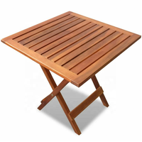 Kleiner Klappbarer Gartentisch Beistelltisch für Terrasse Outdoor Kaffee Tee Getränke Teakholz Picknicktisch