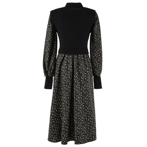 <span class=keywords><strong>Robe</strong></span> en tricot à motif Floral pour <span class=keywords><strong>femme</strong></span>, <span class=keywords><strong>pull</strong></span> en mosaïque, tissu rétro décontracté, épissure, petite taille, collection automne hiver - Product Image 6
