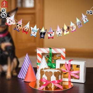 Cross-Border Exclusivo Nuevo Perro Emoticon Fiesta de cumpleaños Banner Papel Mascota Cumpleaños Decoración Banner - Product Image 5