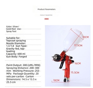 <span class=keywords><strong>Pistolet</strong></span> de pulvérisation HVLP compatible avec DeVilbiss <span class=keywords><strong>GTI</strong></span>, <span class=keywords><strong>pistolet</strong></span> de <span class=keywords><strong>peinture</strong></span> à alimentation par gravité avec manomètre, <span class=keywords><strong>pistolet</strong></span> de pulvérisation pneumatique pour voiture et meubles - Product Image 4