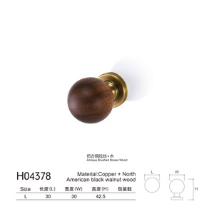 Antique <b>Walnut</b> Ball Pull Handle Creative Pendant Small Drawer Door Handle for Bedroom Bathroom <b>Cabinets</b> Modern Style Wood Design - Product Image 6