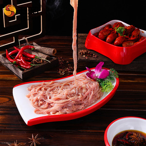 Wuhe Melamine Dinnerware Set <b>Red</b> Round Durable Dishwasher Safe For Daily Use - Product Image 3