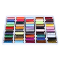 Máquina de rollo de hilo de coser de hilo de poliéster 100% de colores mezclados bordado a mano 200 yardas cada carrete para el kit de costura del hogar.