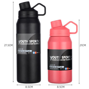 2023 nouvelle mode 650ml 1000ml voyage Sport flacon à vide grande capacité Double paroi en acier inoxydable bouteille d'eau isolée <span class=keywords><strong>1L</strong></span> - Product Image 6