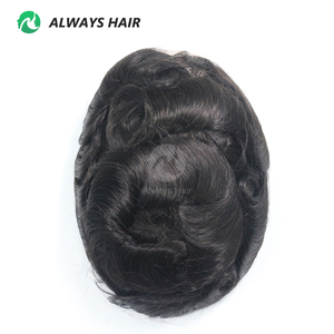 Parrucchino da uomo Q6 in capelli umani, <span class=keywords><strong>invisibile</strong></span>, con base in pizzo francese e PU, 8 misure - Product Image 5