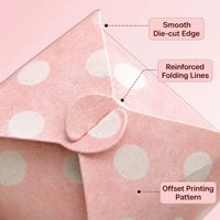 Boîte cadeau en carton rose à pois personnalisée, 100% biodégradable, pliable avec fentes, fermeture magnétique, logo personnalisé, gaufrage offset