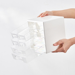 Desktop <b>Storage</b> Organizer Multi Layer <b>Drawer</b> Type With Partitions Square Shape Standing Type Office Supplies Stationery <b>Box</b> - Product Image 4