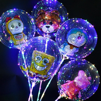 Ballons légers pour enfants Led Ballon de décoration lumineux Bouquet de roses Transparent Bobo Party Supplies