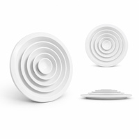 Diffuseur d'air rond en aluminium pour plafond avec registre papillon, grille de ventilation CVC pour conduits de climatisation
