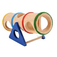 Jouet 2-en-1 pour hamsters : balançoire et tunnel en bois de pin durable, avec fonction à mâcher, accessoire coloré pour cage, pour hamsters et gerbilles
