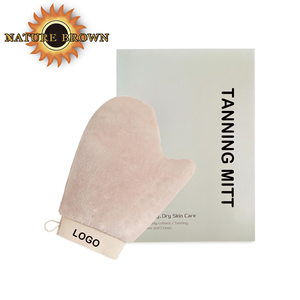 Tùy chỉnh tự giả sunless tan Applicator Mitt Bronzing có thể giặt nhung màu be thuộc da Mitts tự Tanner tự thuộc da Mitt găng tay - Product Image 1