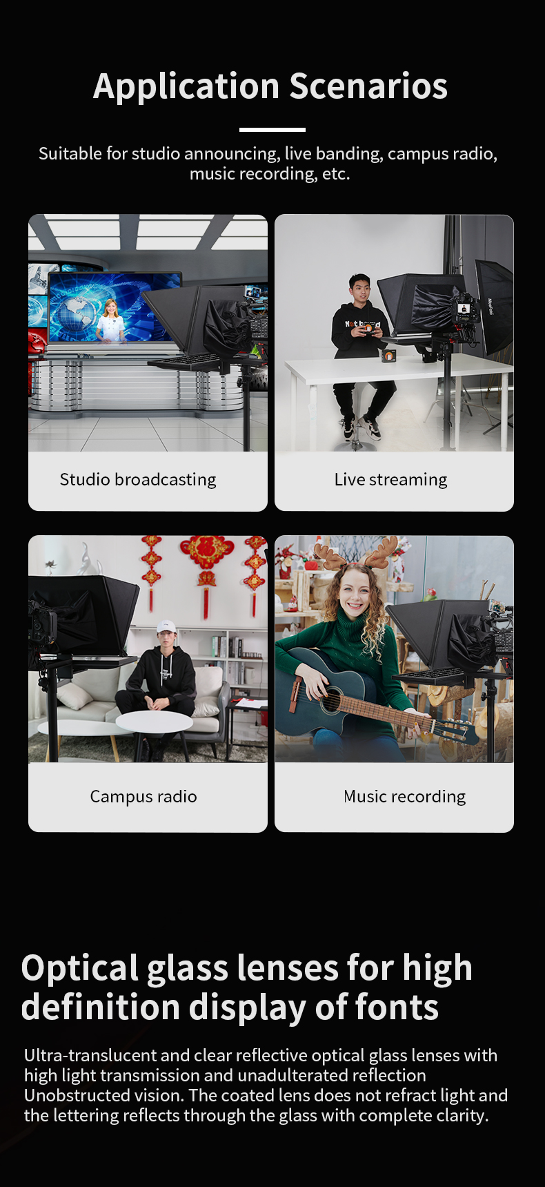 Bestview T22 22" HD Display Camera Video Teleprompter For Broadcast Live Speech DSLR Camera Teleprompter Equipment