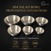 Ensemble de bols mélangeurs en acier inoxydable poli, durables, avec marques de mesure, design moderne et minimaliste, pour salades, restaurants, cuisines et traiteurs