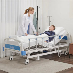 Marco económico de acero inoxidable plegable Manual ajustable Hospital cama médica 3 funciones 3 manivela Camilla para pacientes - Product Image 2