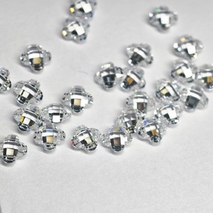 Four Petal Plum Blossom Cut 6x6mm White Cubic Zirconia For Jewelry Making - Product Image 3