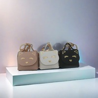 Porte-clés mignon en forme de chat en cuir PU, mini sac à main, pochette pour Airpods, pendentif pour femme, décoration de sac à main, cadeau