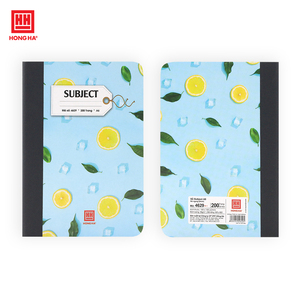 HONGHA Subject Notebook Paper Hardcover Thread Sewing Bound <b>A4</b> (210x297mm) Lightweight Composition Book 200 Pages <b>Lamination</b> - Product Image 3