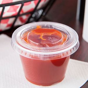 Gobelets et petits contenants en plastique jetables noirs transparents de 2,5 oz, étanches, sans BPA, avec couvercles pour le contrôle des portions - Product Image 5