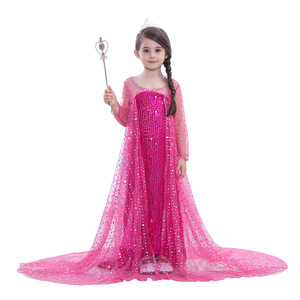 All'ingrosso Costume da principessa per Tv e film vestito da principessa <span class=keywords><strong>Rapunzel</strong></span> costumi per bambini bambina vestito da principessa fantasia Elsa Halloween - Product Image 6