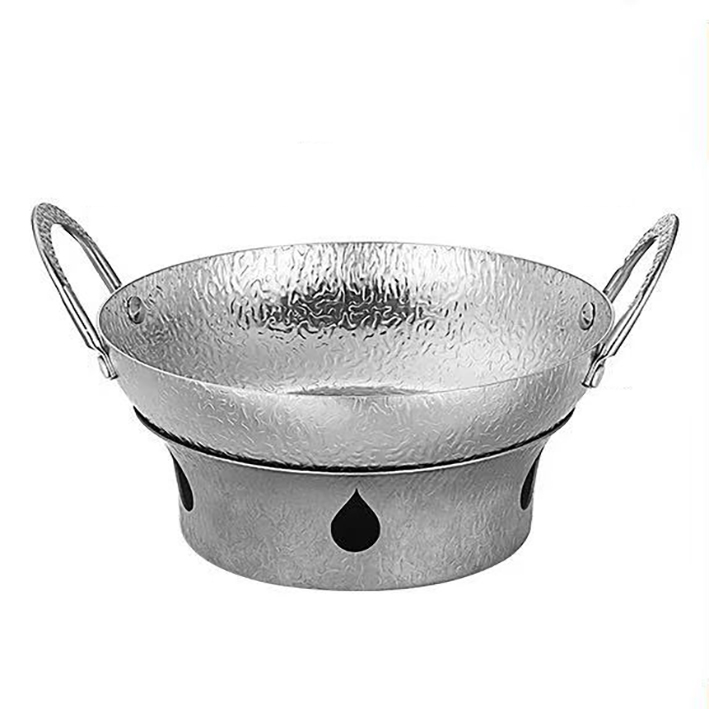 [304 silver] double ear snowflake pot+silver stove