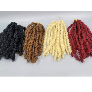 Nuovo stile Short <span class=keywords><strong>Bob</strong></span> Butterfly Locs angosciate naturale Pre-loop Crochet trecce singole tessuto Custom extension per capelli - Product Image 2