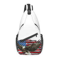 Sac de poitrine en polyester avec impression personnalisée du 250e anniversaire de l'Amérique, sac étanche pour hommes et femmes, sac de poitrine de sport décontracté