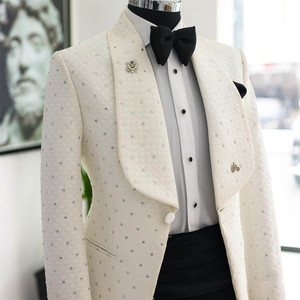 Costume 2 pièces de haute qualité pour homme, grande taille, coupe ajustée, simple boutonnage, pour mariages, réunions d'affaires formelles et soirées - Product Image 2
