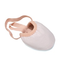 Vente en gros de chaussures de ballet en toile élastique pour adultes/enfants, chaussures en cuir pour le ventre élastique à demi-semelle, chaussures de ballet en cuir