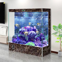 Aquarium en verre blanc rectangulaire avec meuble de rangement, 300L à 1200L, décoration de salon