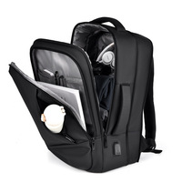 Sac à dos de voyage professionnel grande capacité, tendance, avec fermeture éclair en polyester, extensible, pour ordinateur portable