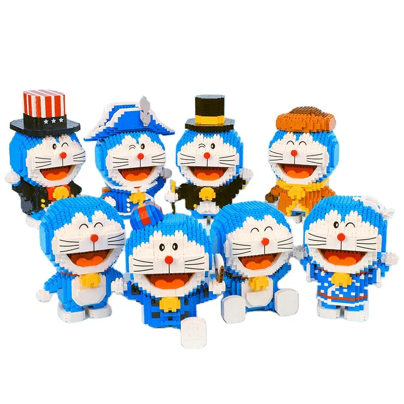816pcs+ Japan Anime Creative Diamond Mini Bricks Toys Building Blocks Doraemon Action Figures