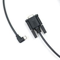Câble de câblage OEM personnalisé USB-C mâle 90 degrés vers DB9 femelle, faisceau de câbles USB 3.0 USB-C à angle droit vers DB9 RS232 série